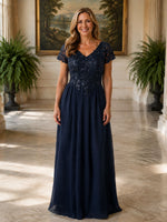 Short Sleeves Chiffon Dress 