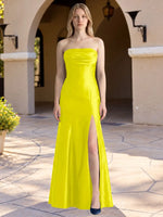 Strapless Ruched Bodice Prom Dress 