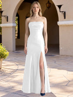 Strapless Ruched Bodice Prom Dress 