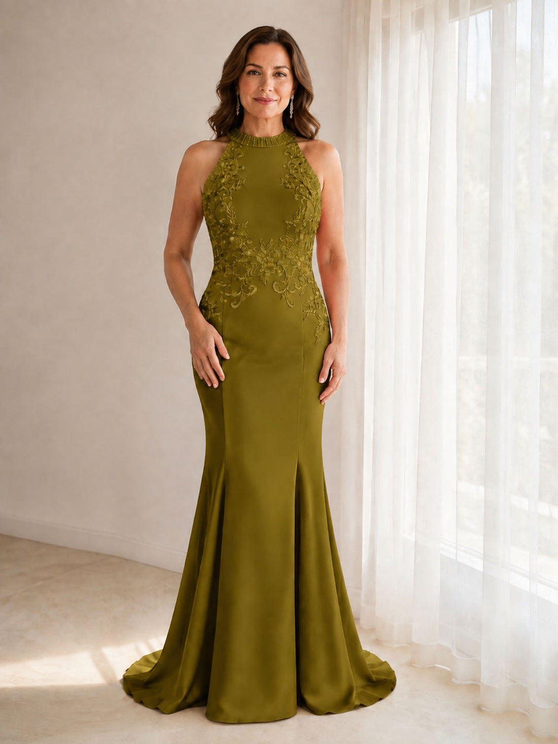 Halter Neckline Trumpet Dress 