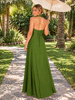 Ruched Halter Bridesmaid Dress 