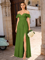 Chiffon Bridesmaid Dress with Cap Sleeves 