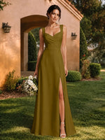 Sweetheart Neckline Bridesmaid Dress with Wide Straps