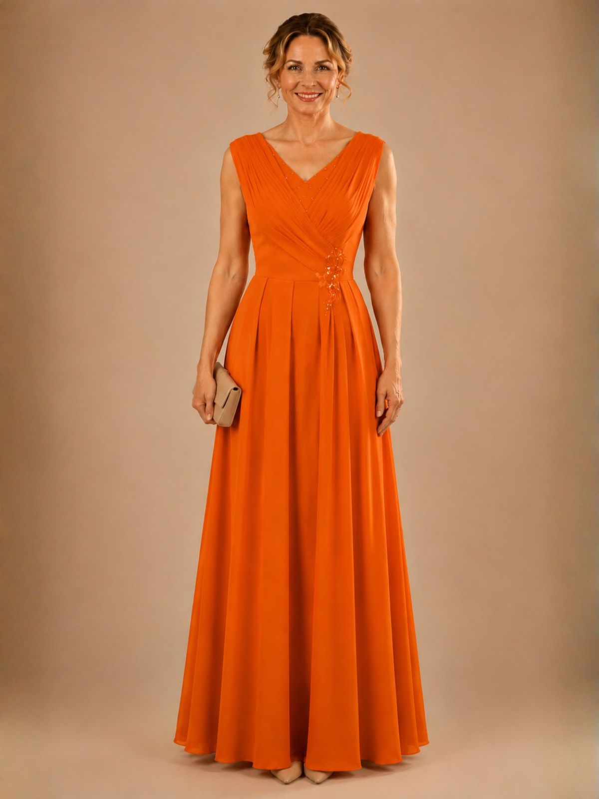 Pleated Mother of The Bride Dress 