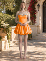Beading Bubble Hem Mini Dress 