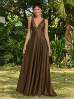 A-line Bridesmaid Dress with Cross-Over Bodice