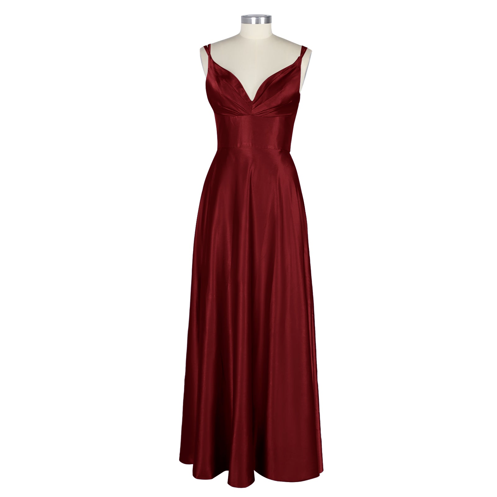 Satin Prom Dress #Burgundy