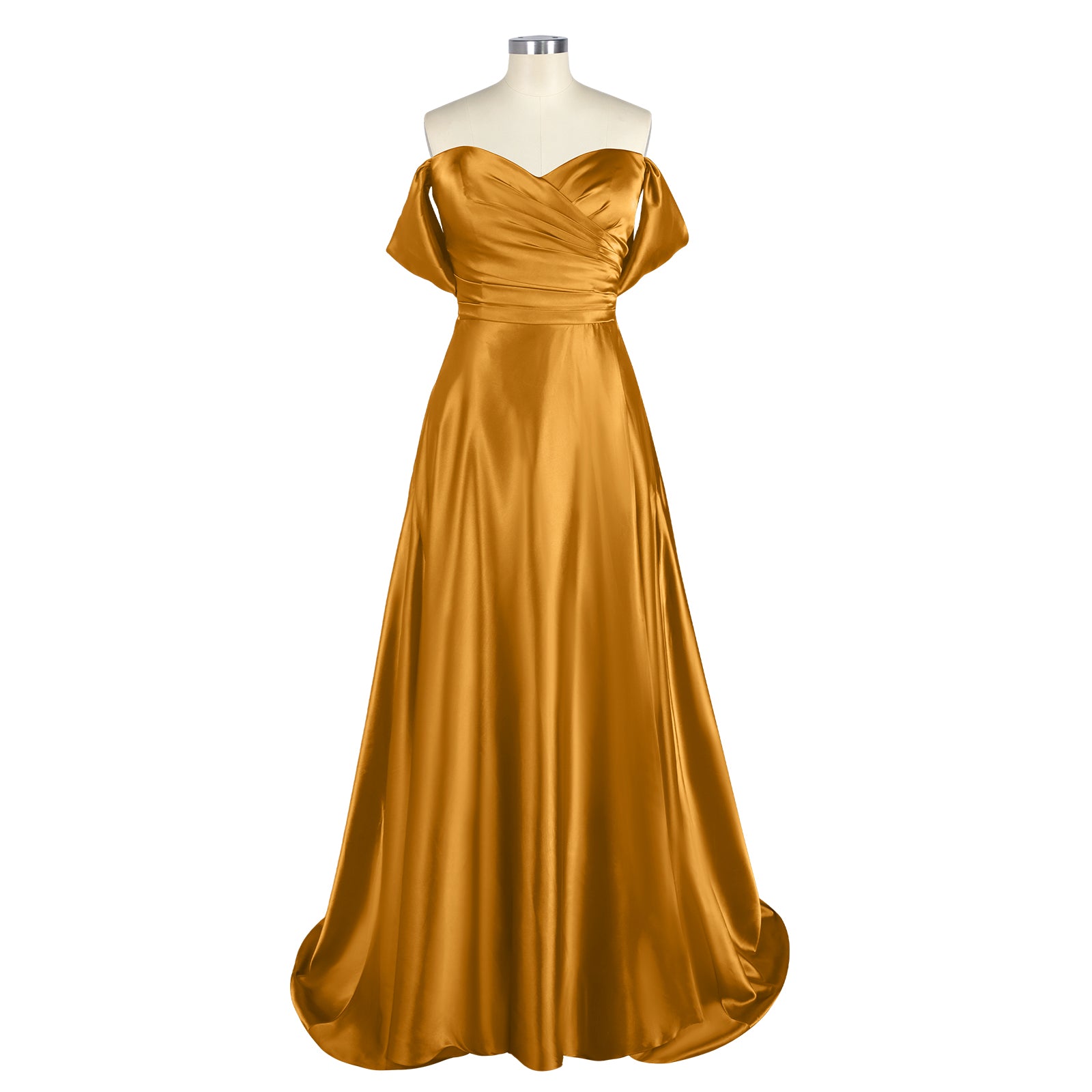 Off-Shoulder Prom Dress #Gold