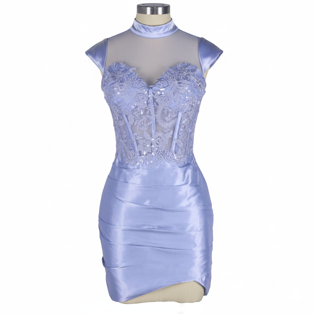 Zipper Back Homecoming Dress 