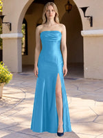 Strapless Ruched Bodice Prom Dress 