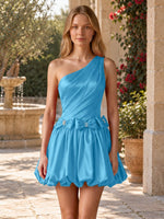 One-Shoulder Bow Mini Dress 