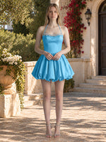 Beading Bubble Hem Mini Dress 