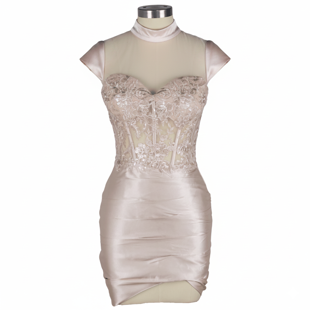 Zipper Back Homecoming Dress 