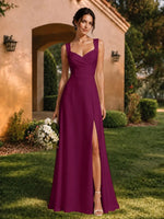 Sweetheart Neckline Bridesmaid Dress with Wide Straps