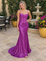 Spaghetti Sheath Prom Dress 