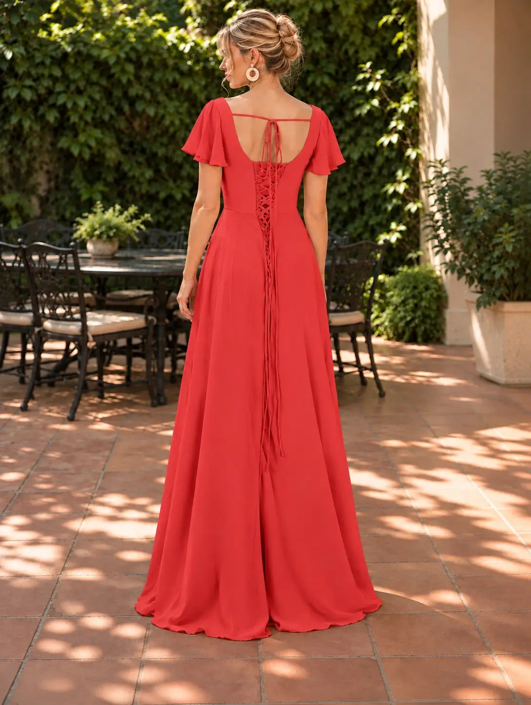 Flutter Sleeves Bridesmaid Dress 