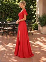 Flutter Sleeves Bridesmaid Dress 