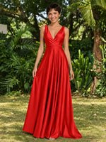 A-line Bridesmaid Dress with Cross-Over Bodice