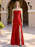 Strapless Ruched Bodice Prom Dress 