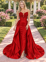 Strapless Sequin Prom Dress 
