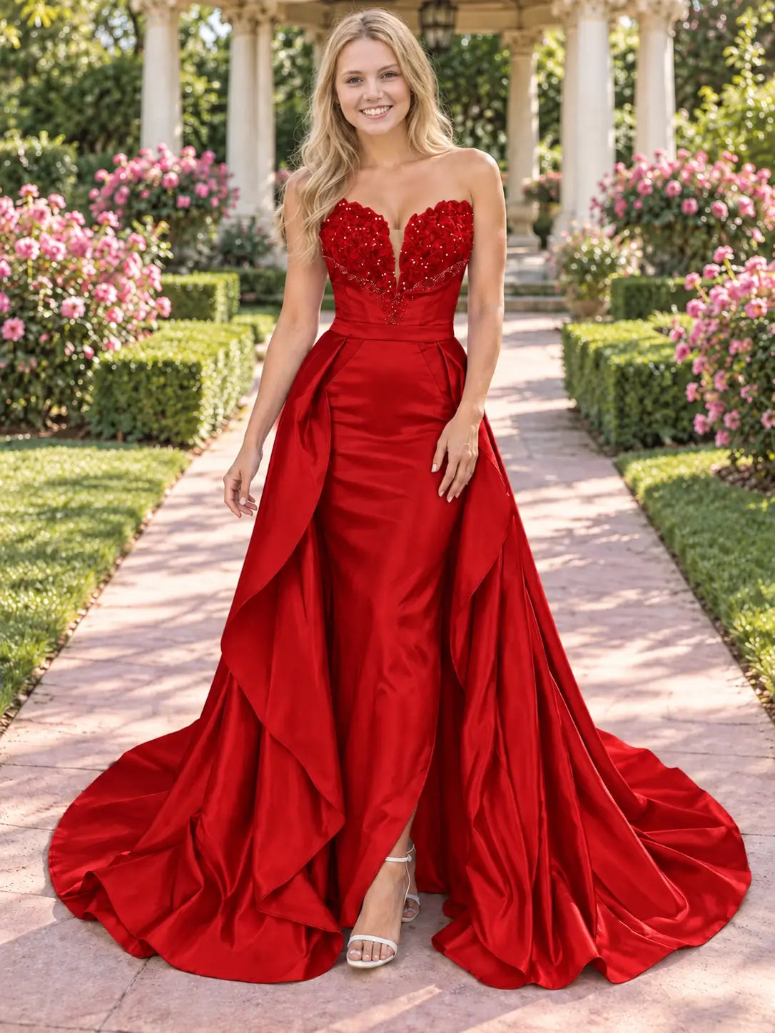Strapless Sequin Prom Dress 