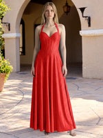 Halter Beaded Prom Dress 