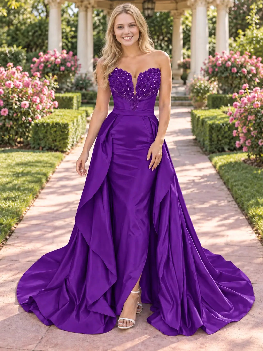 Strapless Sequin Prom Dress 