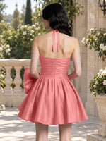 Halter Oversized Bow Mini Dress 