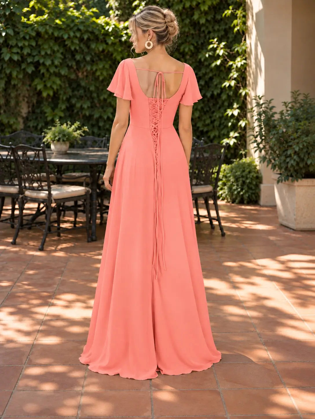 Flutter Sleeves Bridesmaid Dress 