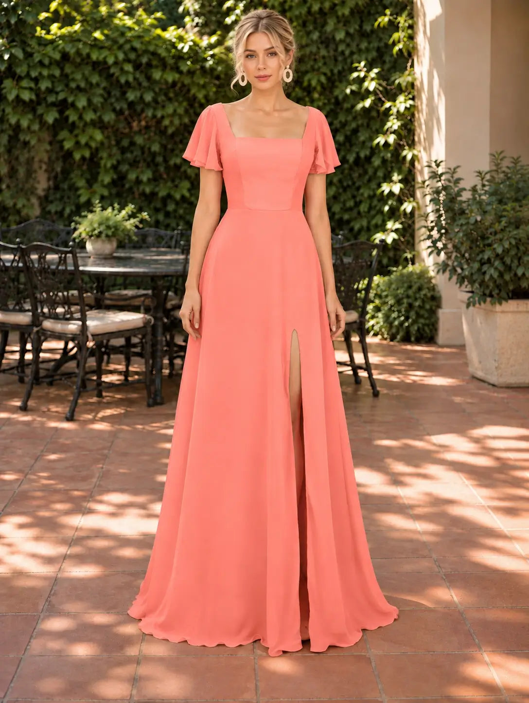 Flutter Sleeves Bridesmaid Dress 