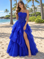 Tiered Strapless Prom Dress 
