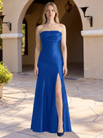 Strapless Ruched Bodice Prom Dress 