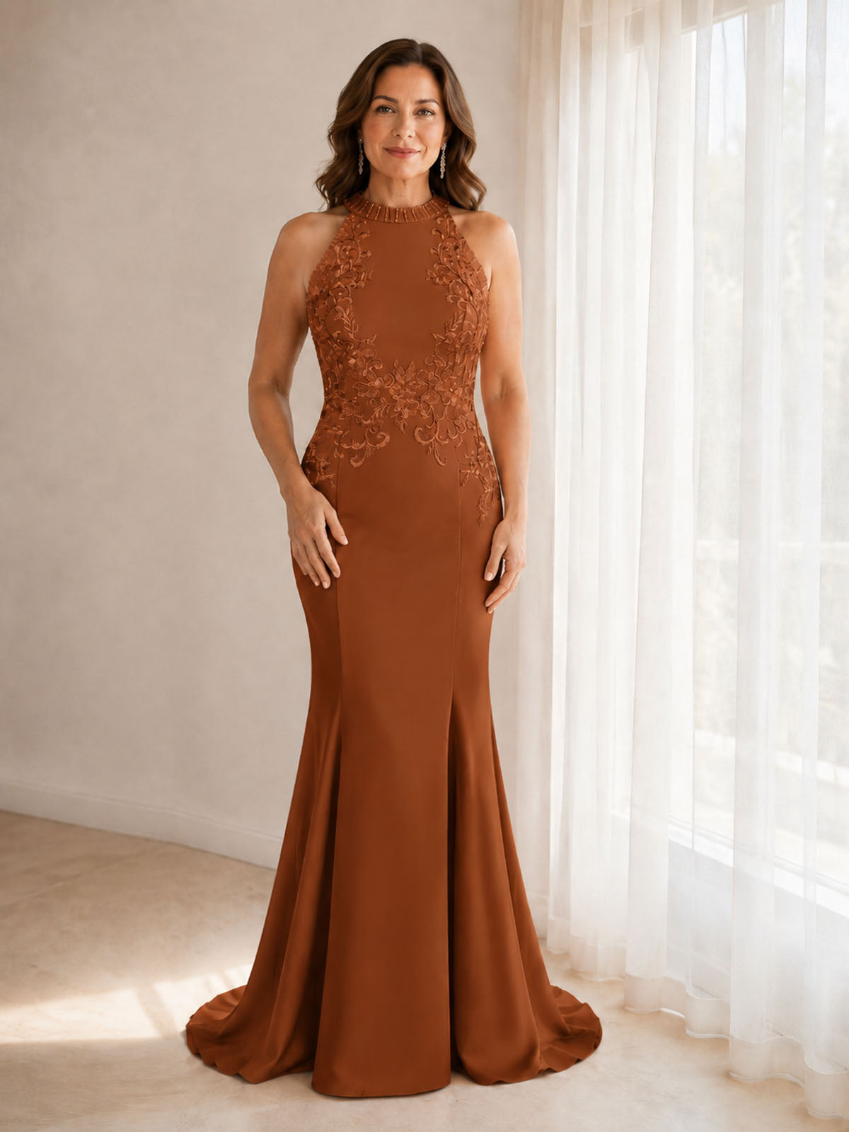 Halter Neckline Trumpet Dress 