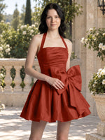 Halter Oversized Bow Mini Dress 