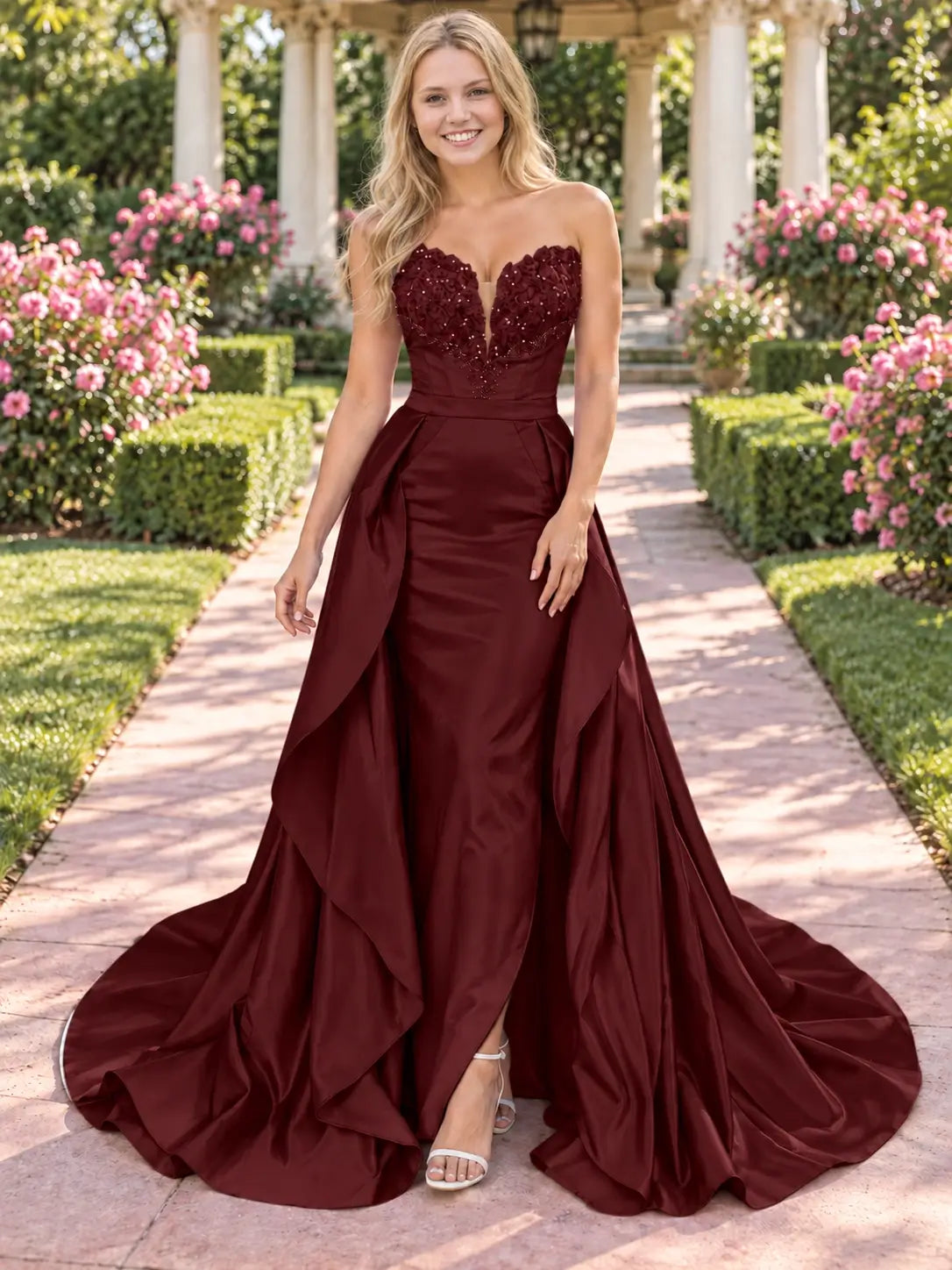 Strapless Sequin Prom Dress 