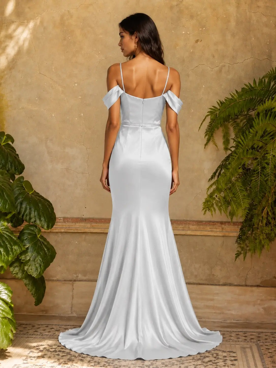 Mermaid Bridesmaid Dress with Tie Waist Sash