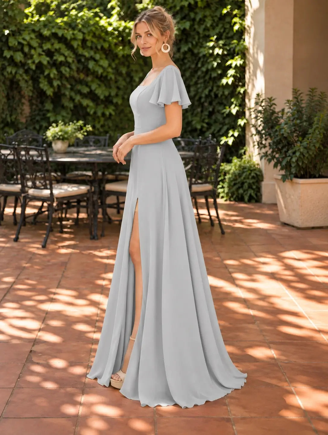 Flutter Sleeves Bridesmaid Dress 