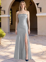 Strapless Ruched Bodice Prom Dress 