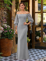 Mermaid Bridesmaid Dress with Puff Sleeves