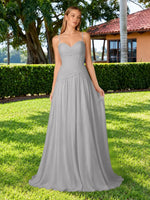 Chiffon Bridesmaid Dress with Ruched Design 