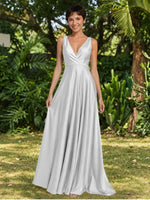 A-line Bridesmaid Dress with Cross-Over Bodice