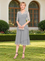 A-line Mother of the Bride Dress with Lace Sleeves 