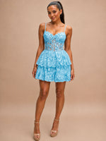 Sequin Appliques Mini Dress 