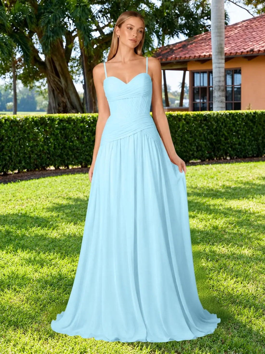 Chiffon Bridesmaid Dress with Ruched Design 
