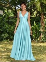 A-line Bridesmaid Dress with Cross-Over Bodice