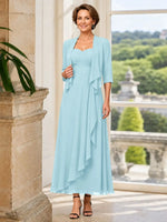 Two-piece Mother of the Bride Dress with Ruffle Design 