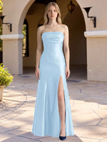 Strapless Ruched Bodice Prom Dress 