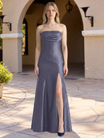 Strapless Ruched Bodice Prom Dress 