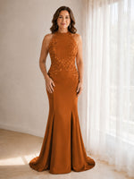 Halter Neckline Trumpet Dress 