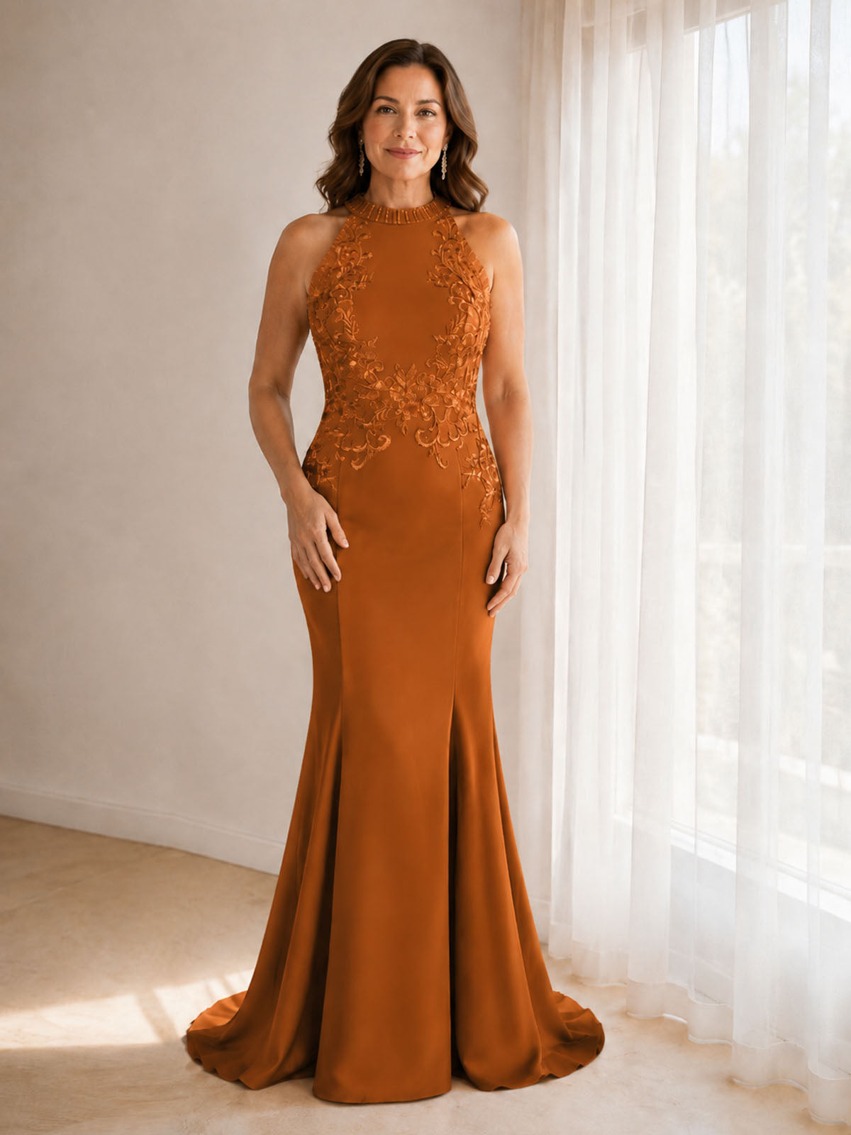 Halter Neckline Trumpet Dress 